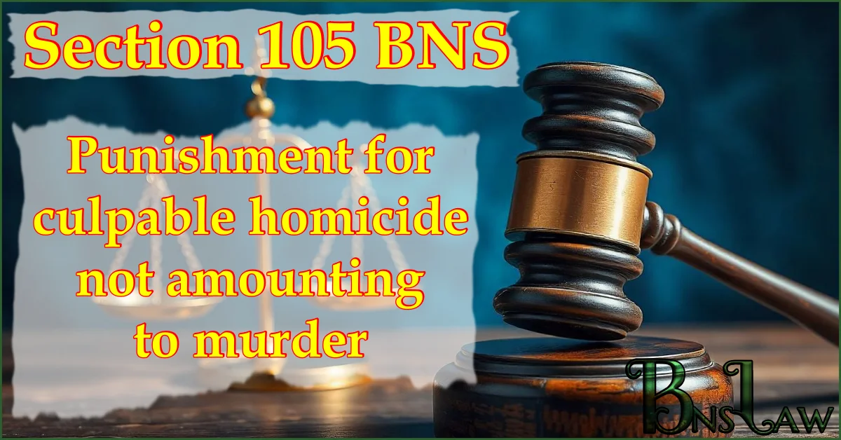 Section 105 BNS: Punishment for culpable homicide not amounting to murder