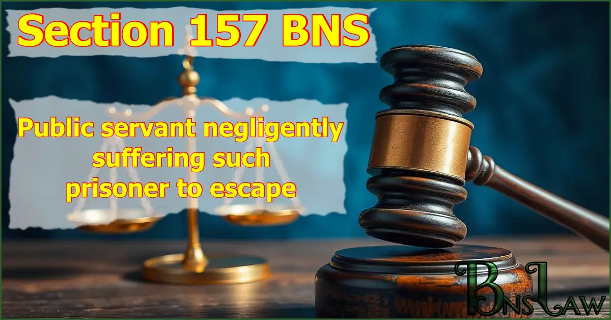 Section 157 BNS: Public servant negligently suffering such prisoner to escape