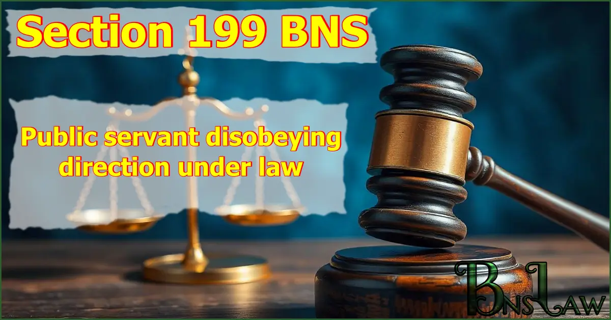 Section 199 BNS: Public servant disobeying direction under law