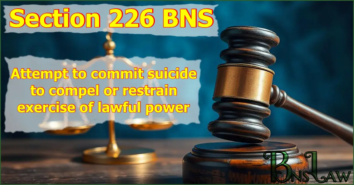 Section 226 BNS: Attempt to commit suicide to compel or restrain exercise of lawful power