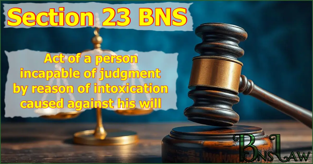 Section 23 BNS: Act of a person incapable of judgment by reason of intoxication caused against his will