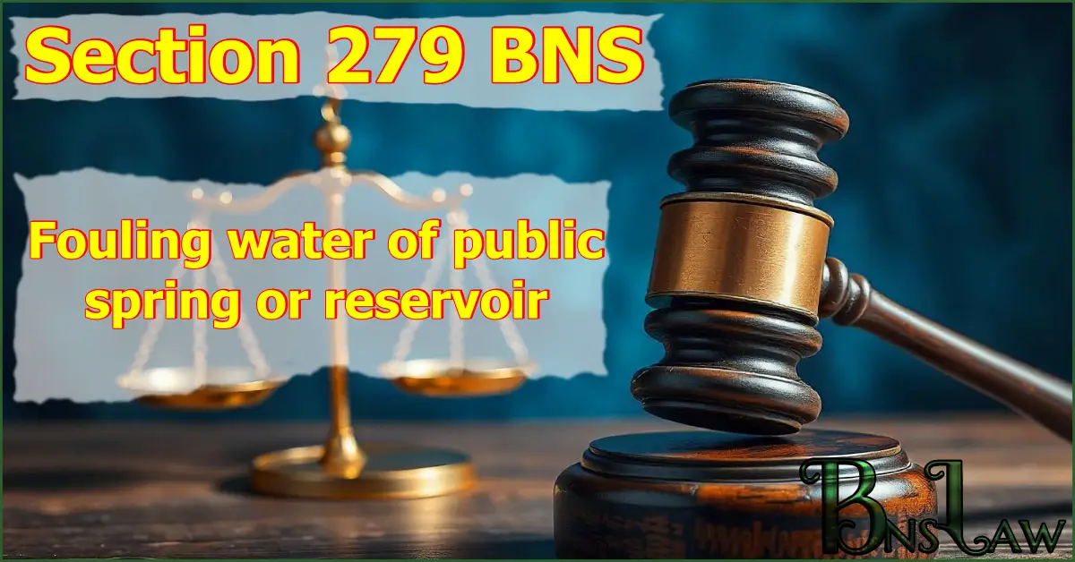 Section 279 BNS: Fouling water of public spring or reservoir