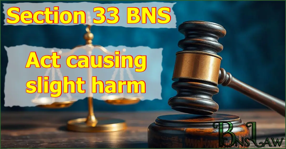 Section 33 BNS: Act causing slight harm